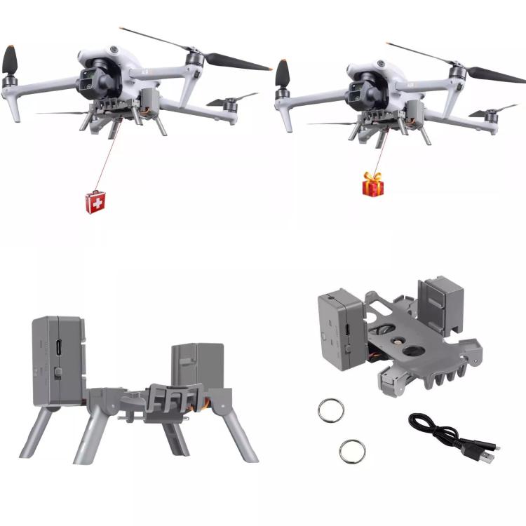 For DJI Air 3S / Air 3 Drone YX Airdrop System Rechargeable Thrower Load 500g, For DJI Air 3S / Air 3 For DJI Air 3S / Air 3 Drone YX Airdrop System Rechargeable Thrower Load 500g, For DJI Air 3S / Air 3